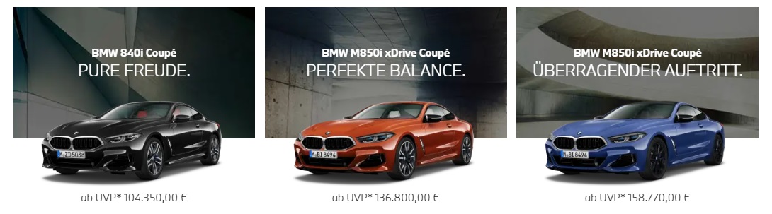BMW 8er Modellarten