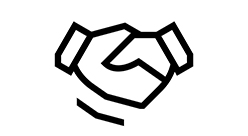 Zwei Hände beim Handschlag als Symbol für Service und Zusammenarbeit.
