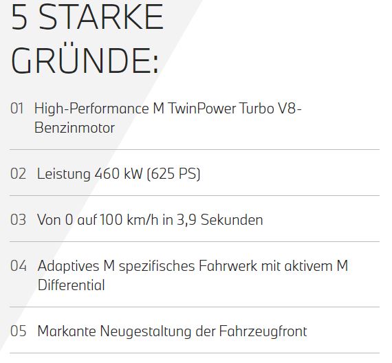 BMW X5M Fakten 