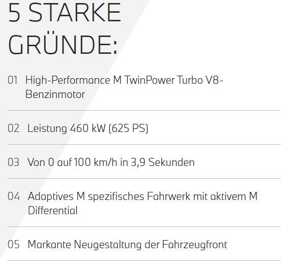 BMW X5M Fakten BMW X5M Fakten