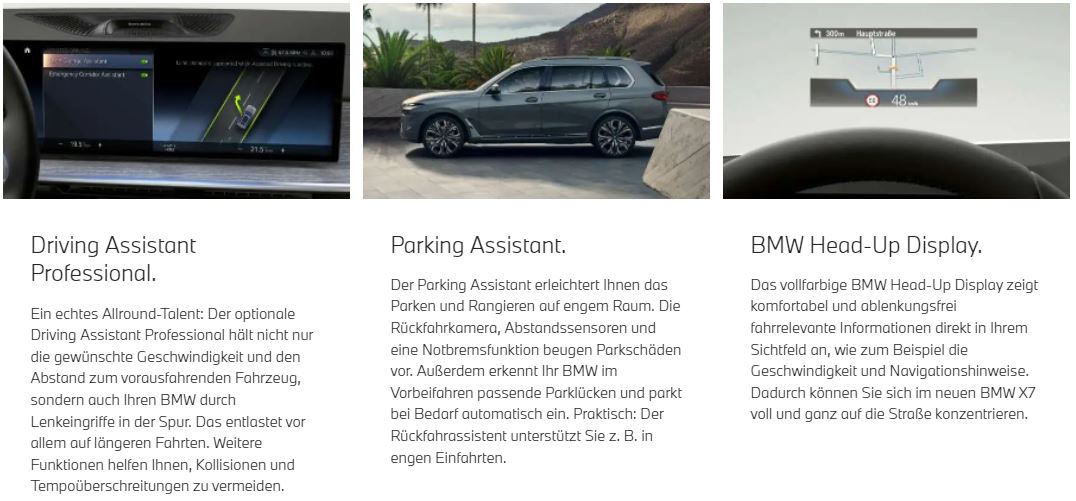 BMW X7 Fahrerassistenzsysteme 