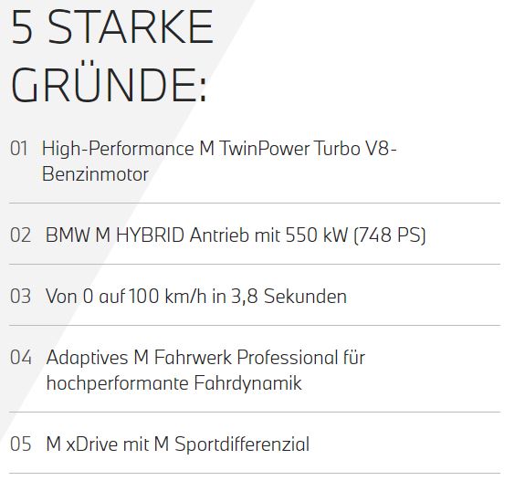 BMW XM LABEL RED Fakten