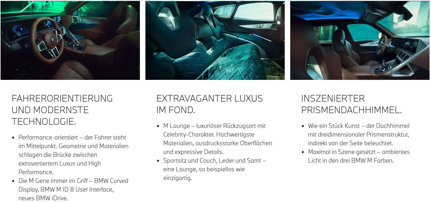 Das Interieur des BMW Concept XM Das Interieur des BMW Concept XM