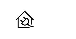 In diesen Abbildungen werden zwei verschiedene, minimalistische Icons im Line-Art-Stil präsentiert, die durch ihre klare schwarze Linienführung auf weißem Grund bestechen. Das erste Symbol zeigt eine schlichte Mondsichel, während das zweite Icon die Umrisse eines Hauses kombiniert mit einem darin liegenden Elektrostecker darstellt. Diese grafisch reduzierten Zeichen vermitteln auf direkte Weise Themen wie die Nachtruhe oder das Laden von Energie im häuslichen Umfeld.