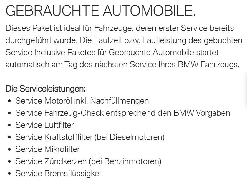 Service Inclusive - Leistungen Gebrauchte Automobile Service Inclusive - Leistungen Gebrauchte Automobile