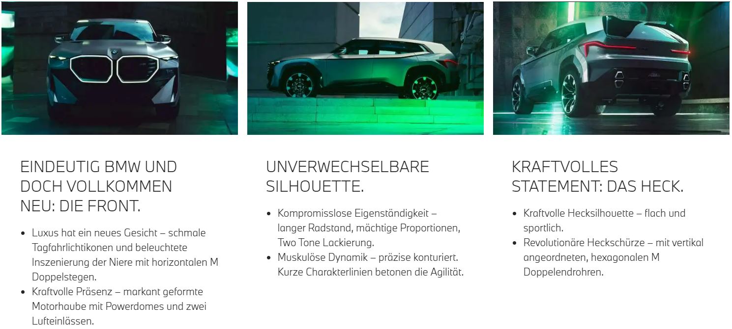 Das Exterieur des BMW Concept XM